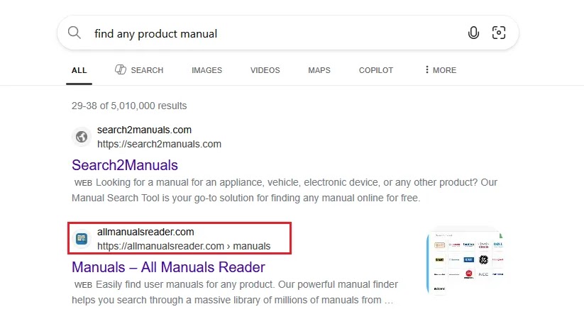 Αποτελέσματα αναζήτησης Bing που οδηγούν σε έναν ιστότοπο λήψης που ελέγχεται από το TamperedChef (Πηγή - Acronis)